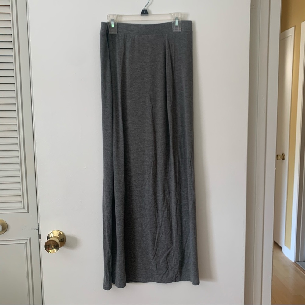 H&M Stretchy Grey Jersey Maxi Skirt w/ Side Slit